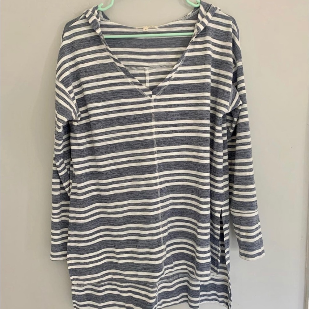Striped hooded sweatshirt